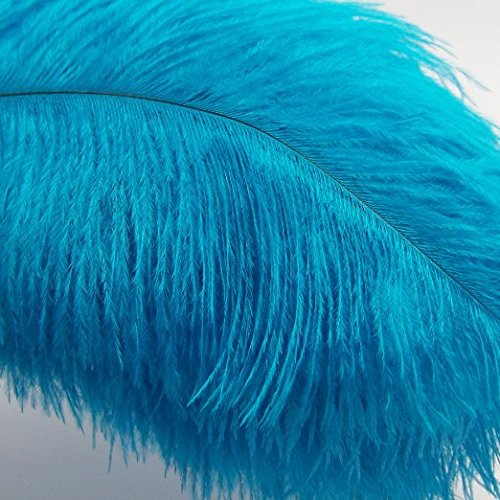 KOLIGHT 100pcs Ostrich Feather Sky- Blue 12