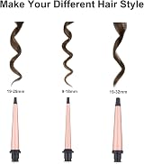 JAETON 3-in-1 Hair Curling Wand Set Ceramic Tubes 9-18mm 13-25mm 19-32mm view 3