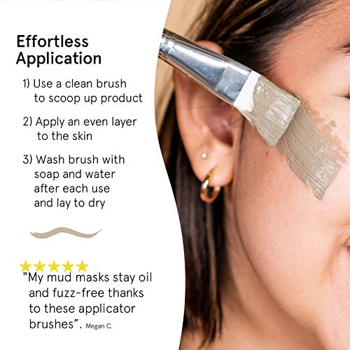 Facial Mask Application Brushes (Pack of 5) Soft Synthetic Brushes for Face Mask Application