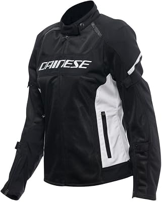 - Air Frame 3 Tex Jacket Wmn, Veste de Moto d'été en Tissu avec Doublure Coupe-Vent, Femme, Black/White/White, 44