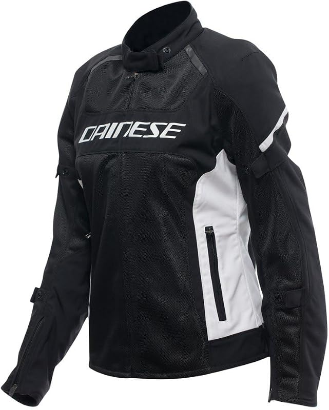 - Air Frame 3 Tex Jacket Wmn, Veste de Moto d'été en Tissu avec Doublure Coupe-Vent, Femme, Black/White/White, 44