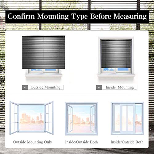 PASSENGER PIGEON Horizontal Window Blinds, Premium Blackout Light Filter Aluminum Blinds Custom-Made Water Rust Proof Fire Resistant Mini Blinds, 1 Inch Slats, 34" W x 36" L, White Blind - Thumbnail 6