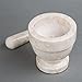 Evco International Natural Marble Stone Mortar and Pestle Set Guacamole Molcajete Bowl, Kitchen Spices, Herbs, Pesto Grinder, 4