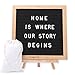 J&A Homes Felt Letter Board Sign - Oak Frame, Black Felt, Over 300 White Letters, Numbers, Special Characters, Symbols and Emojis - Wall Mount and Stand