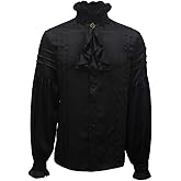 Crubelon Mens Pirate Shirt Vampire Renaissance Medieval Victorian Gothic Clothing