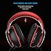 Criacr Bluetooth Headphones, Foldable Lightweight Over Ear Wireless Headsets with Hi-Fi Stereo, 3.5mm Audio Jack, Soft Earmuffs, Built-in Microphone, for Smartphones, Tablet, TV, PC - Red