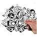 Dotiow Skateboard Luggage Stickers No Duplicated White Black Decal Vinyl Graffiti Flim Music Sticker Travel Car Bumper GDM Bomb Sticker Wall Decor (White& Black 100pcs)