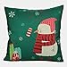 All Smiles Green Christmas Decorations Snowman Santa Throw Pillow Covers 18x18 Decorative Cushion Cases Xmas Holiday Decor for Couch Sofa Sofa and Home