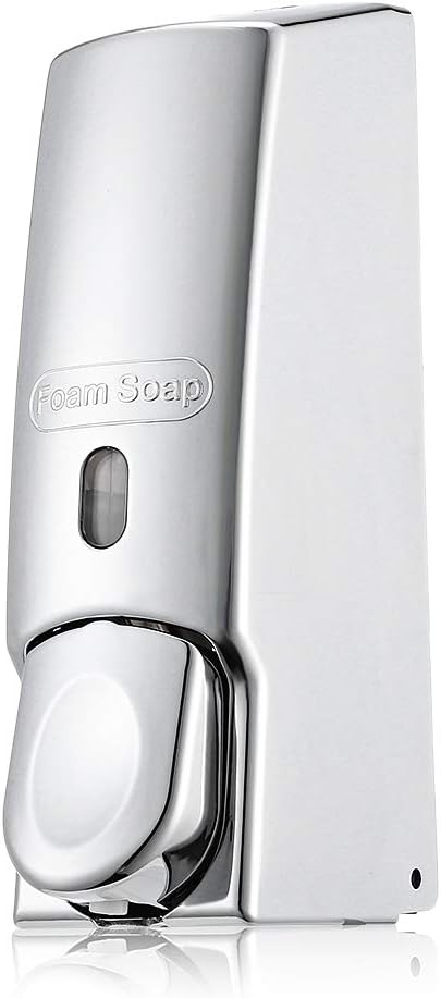 Wenquan,600ml Wall Mount Single Head Foam Soap Dispenser for Bathroom Kitchen(color:SILVER)