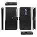 NEXTKIN Case Compatible with ZTE Zmax Pro Carry Z981, Leather Dual Wallet Folio TPU Cover, 2 Large Pockets Double Flap, Multi Card Slots Snap Button Strap for Zmax Pro Carry Z981 - Black