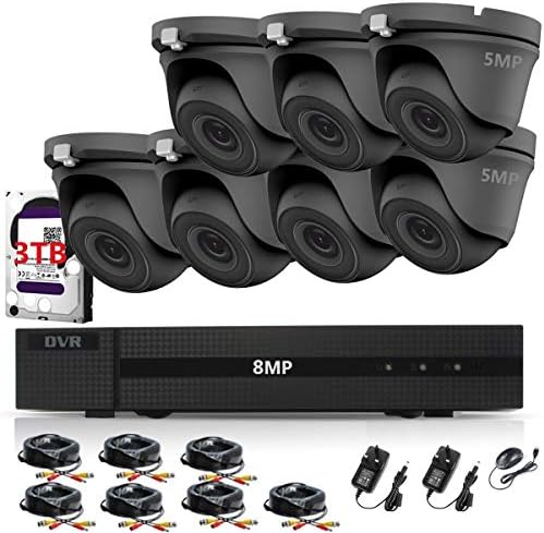 HIZONE PRO 8MP CCTV KIT SECURITY SYSTEM 4K DVR 8CH+&7X 5MP FULL HD METAL HOUSING WATERPROOF IN/OUTDOOR DOME CAMERAS 20M NIGHTVISION P2P MOTION DETECTION EMAIL ALERT REMOTE VIEW (3TB HDD PRE-INSTALLED)