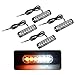Astra Depot 4pcs Surface Mount Amber/White 18W 6-LED Warning Emergency Flashing Strobe Light Bar 12V-24V