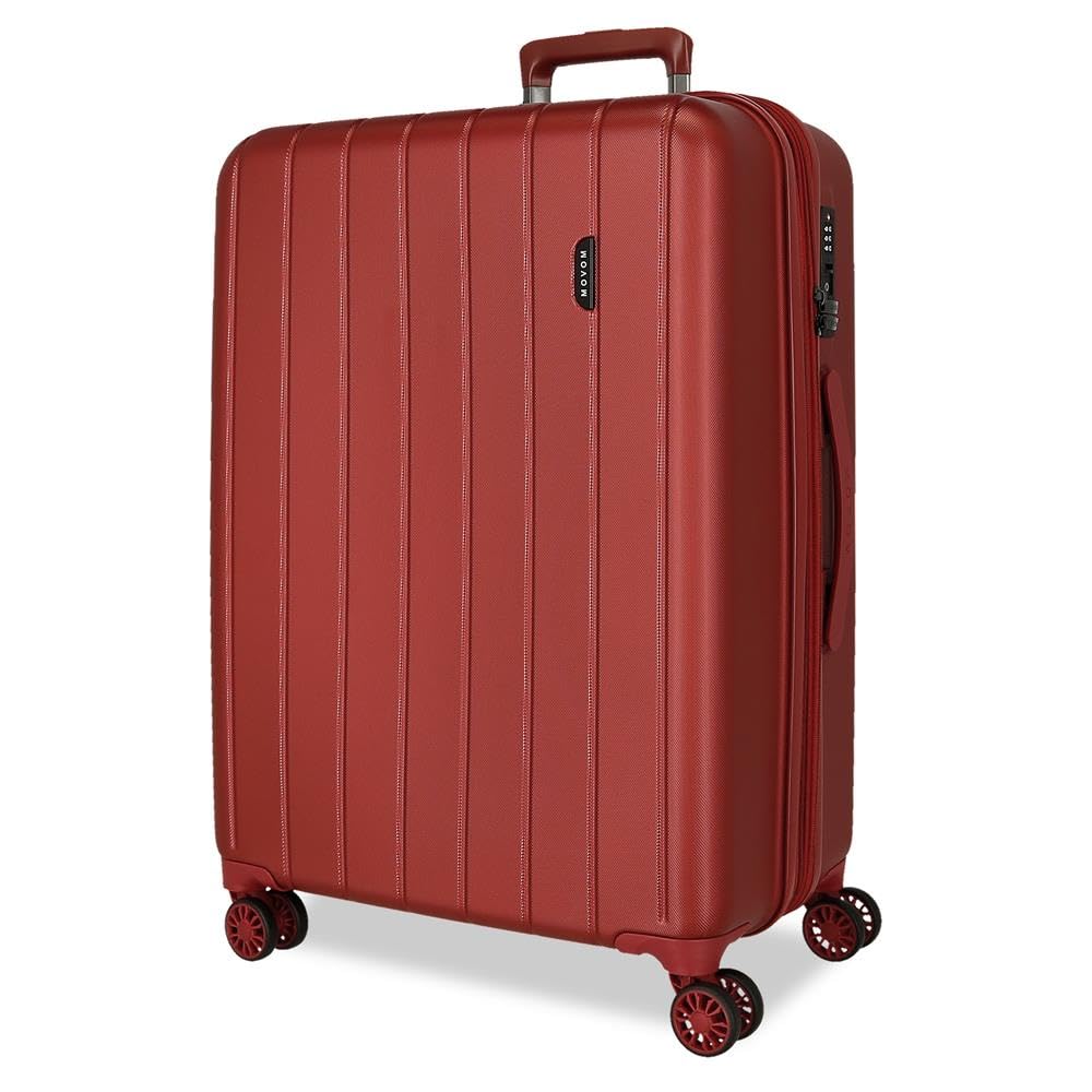 Movom Wood Red Medium Suitcase 44.50 x 65 x 27.5 cm Rigid ABS TSA Lock 68 Litre 3.8 kg 4 Double Wheels — image 1