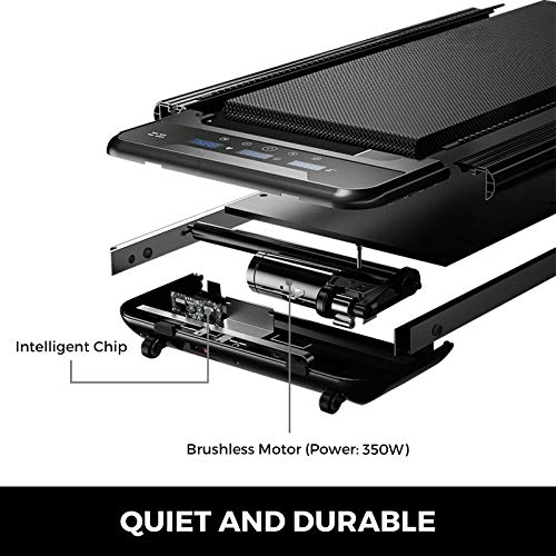 Popsport Treadmill Desk Indoor Under Desk Treadmil Folding Digital Portable Walking Treadmill Office Treadmill Cardio Workout Indoor Exercise (Silver)