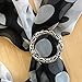 PammyJ Silvertone Filigree with Rhinestone Scarf Ring Scarf Buckle