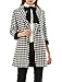 Allegra K Women's Houndstooth Pattern Double Breasted Worsted Coat