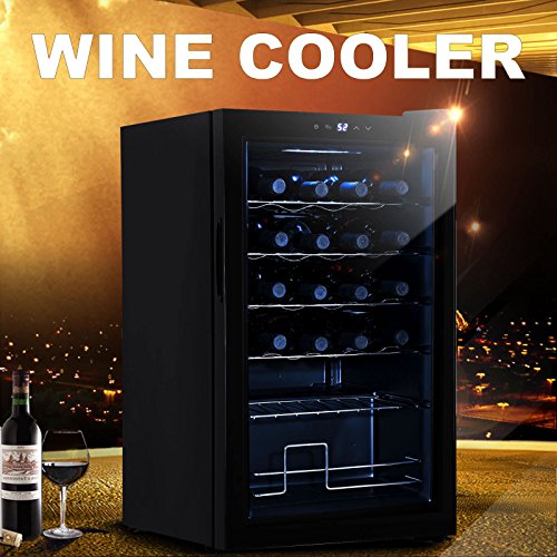 Mecor 24-Bottle Compressor Wine Cooler Freestanding Wine Chiller Refrigerator Cabinet,Black