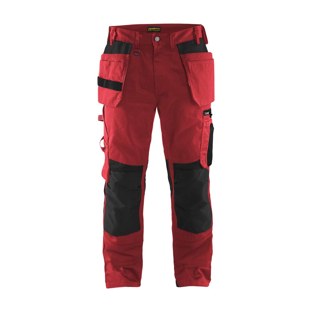 Blaklader 155518605699D84 Tradesmen Work Trousers, Red/Black, Size D84