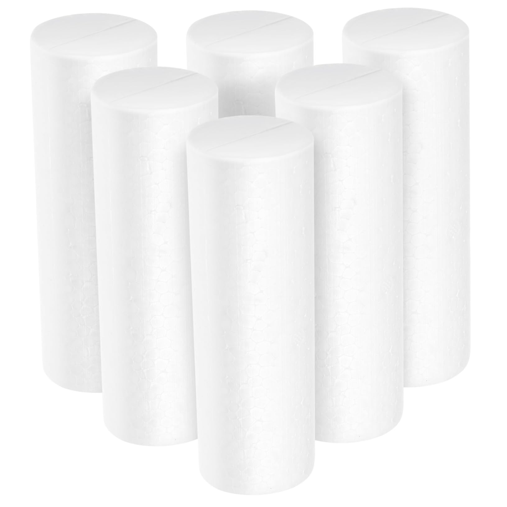 Foam Cylinders for Modeling, 6Pcs Cylinder Ball Foam Brick Craft Foam Rods Cylinder Shape Blocks for DIY Crafts Arts School Projects Supplies