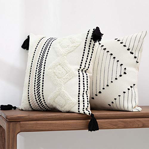 white boho throw pillows