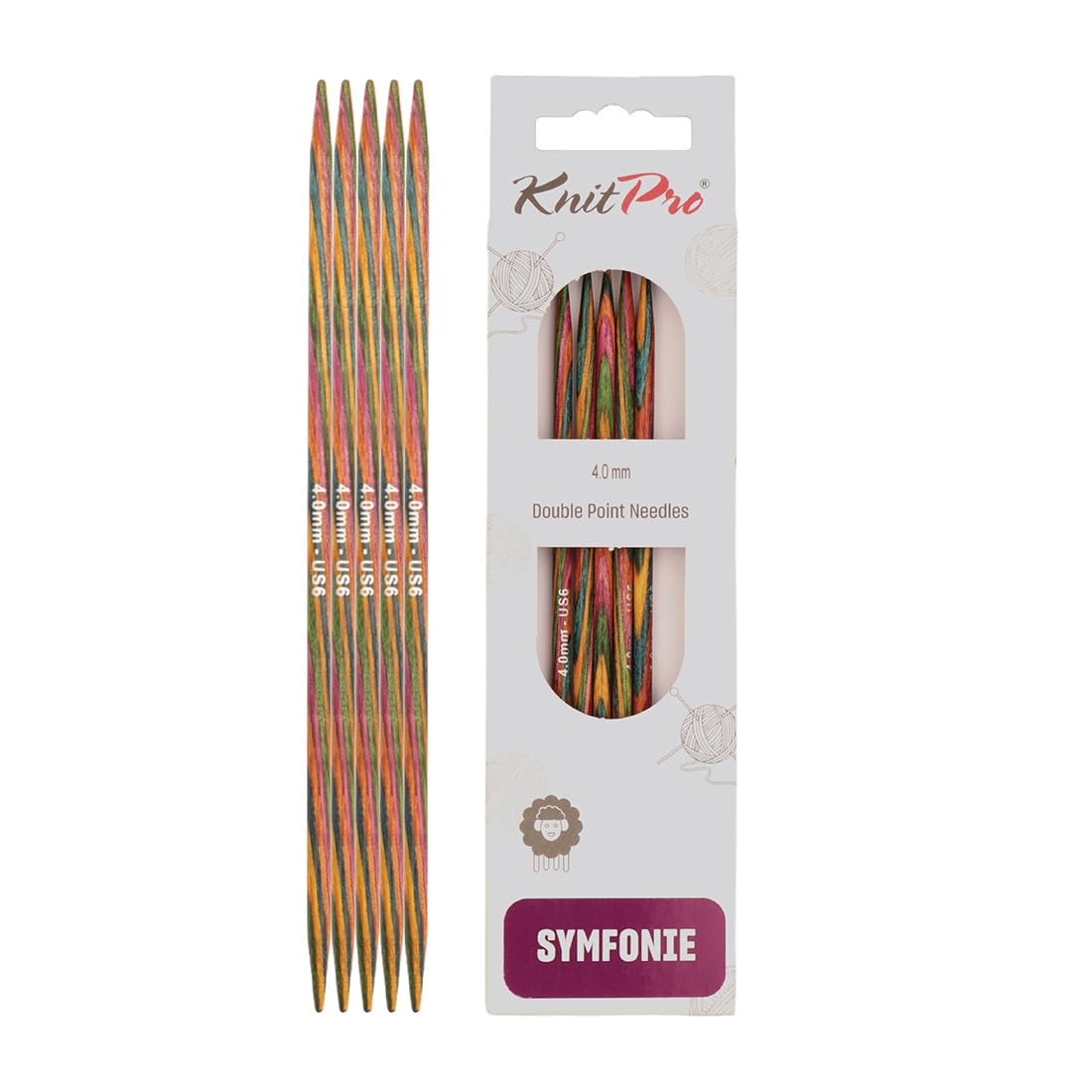 KnitPro Symfonie Double Pointed Needles 4" (10cm) | 4.00mm
