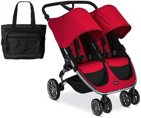 Britax Systems 2017 B-Agile Double Stroller with Diaper Bag - Red