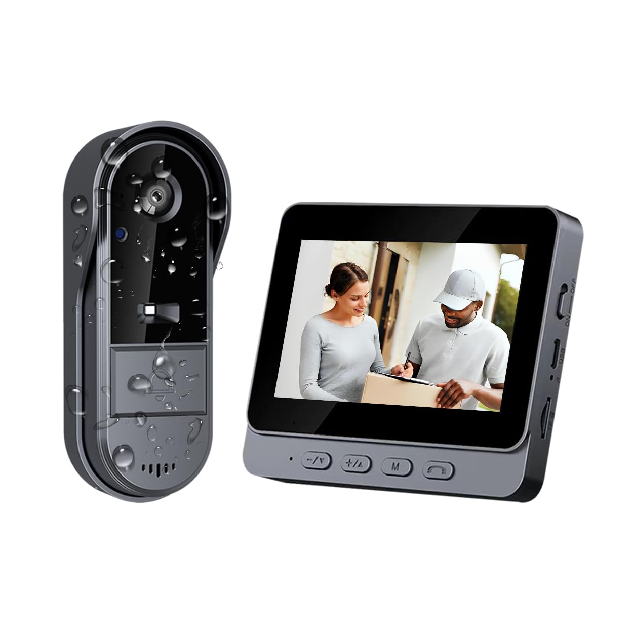 Photo 1 of TKMARS Doorbell Camera Wireless No Subscription 1080P, Waterproof Door Bell Camera with Monitor Screen Free Storage NO WiFi and APP Needed, Video Intercom Two-Way Audio, 170° View Angle,Night Vision