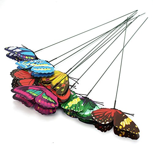 image for OWIKAR Flower Arrangement Butterfly Floral Picks Set of 10Pcs Colorful