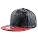 The Hat Depot 1300 Snakeskin PU Leather Snapback Plain Cap (Black Red)