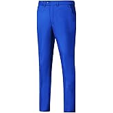 Datysum Men Suit Dress Pants Slim Fit Suit Black Groomsmen Wedding Pants Waist Flat Fit Expandable Classic Separate Pant