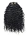 Luwigs 3B 3C Afro Kinky Curly Clip In Hair Extension Natural Color African American Brazilian Human Virgin Hair For Black Women 7pcs/set (20 inches, 3B 3C Afro Kinky Curly)