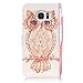 Galaxy S7 edge Case, Firefish Stand Flip Folio Wallet Cover Shock Resistance Protective Shell with Cards Slots Magnetic Closure for Samsung Galaxy S7 edge-Owl