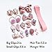 Baby Girls Hair Accessories Clips Ties Fully Covered Bows with Hanger Set, babies barettes for Infant and Toddlers fine hair 18pcs (Korea Pink)