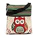 Canvas Embroidery Crossbody Purse Owl Shoulder Bag Satchel for Women Girls