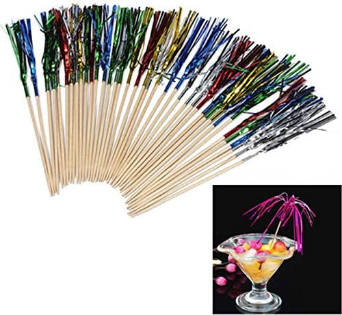 40Pcs Paper Fruit Cocktail Rainbow Fireworks Drink Picks Sticks Wedding Party Decoration