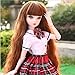 SM SunniMix Lovely T-Shirt Plaid Skirt Stockings Party Clothes Set for 1/3 BJD SD Dolls