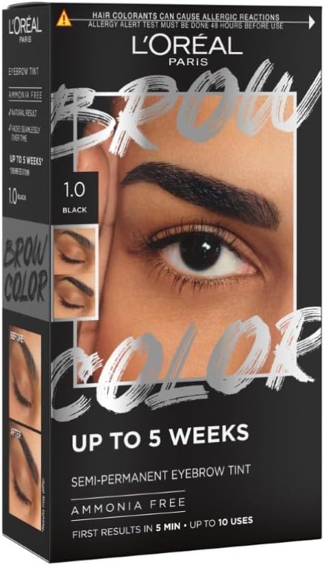 L'Oréal Paris Brow Tint Black 1.0 Semi-Permanent Up to 5 Weeks 10 Uses