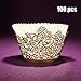 Cupcake Wrappers 100pcs Gold Rose Lace Hollow Cupcake Liners Bake Cake Paper Cups for Christmas Party Birthday Cake Decoration Supplies