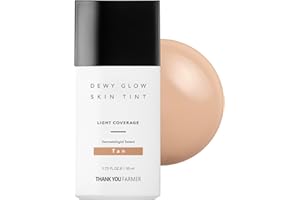 THANKYOU FARMER THANK YOU FARMER Dewy Glow Skin Tint, Long-Lasting Tinted Moisturizer, Light coverage, Vitamin B3, Niacinamide, Adenosine, Korean Beauty Dermatologist Tested, Tan, 1.75 fl oz