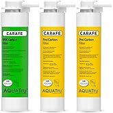 AquaTru One-Year Carafe Filter Combo Pack – Includes 1 Pre/Carbon Filter (Stages 1–2) & 1 VOC Carbon Filter (Stage 4) – Compatible with AquaTru Carafe Water Purifiers