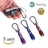 Ssking Super Mini LED Flashlight with Clip, Five kinds of colors, Powered Batteries Included. Best Tools for Camping, Hiking, Hunting, Backpacking, Fishing and BBQ