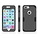 LONTECT for iPhone 7 Plus Case Hybrid Heavy Duty Shockproof Full-Body Protective Case with Dual Layer [Hard PC+ Soft Silicone] Impact Protection for Apple iPhone 7 Plus - Black