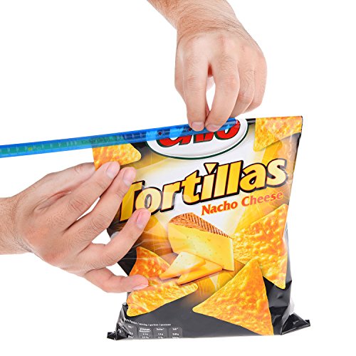 Chip Clips Plastic Bag Sealer Sticks by Kitchen Gadgets - 8 Pack, 4 sizes - Super Easy - Fold the Top of a Bag and Slide On a Bag Sealer Stick - Keeps Food Fresh - Thin, Compact, Reusable, Durable - Thumbnail 3