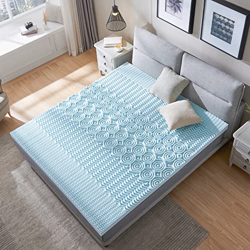 RECCI 2.5 Inch 5Zone Mattress Topper Twin, Gel Memory Foam Mattress