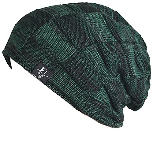 Cool men roll knit beanie rectangular winter skullcap t…