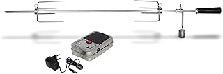 Enders Grillspieß 7904 für Gasgrill CHICAGO 3-Brenner, Set aus Edelstahl, mit Motor + Hänchen-Krallen, Drehspieß, Rotisserie, Drehspiess