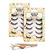 ALICE Lashes 120 Natural Wispy False Eyelashes 10 Pairs with Eyelashes Tweezers