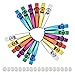 Petift 6 Colors 18 Pack Metal Kazoo Musical Instruments Flutes Companion With 18 Pieces Kazoo Diaphragms for Guitar,Ukulele, Violin, Piano Keyboard for Kids Music Lovers