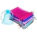 Mudder 50 Pieces 4 by 6 Inch Organza Gift Bags Drawstring Jewelry Pouches Wedding Party Favor Bags (Multicolor)