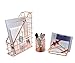Superbpag Rose Gold Desk Organizer Set, 3-Piece Desk Accessories Set Includes- Letter Sorter, Pencil Holder and 1 Vertical Desk File Organizer